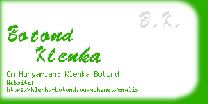 botond klenka business card